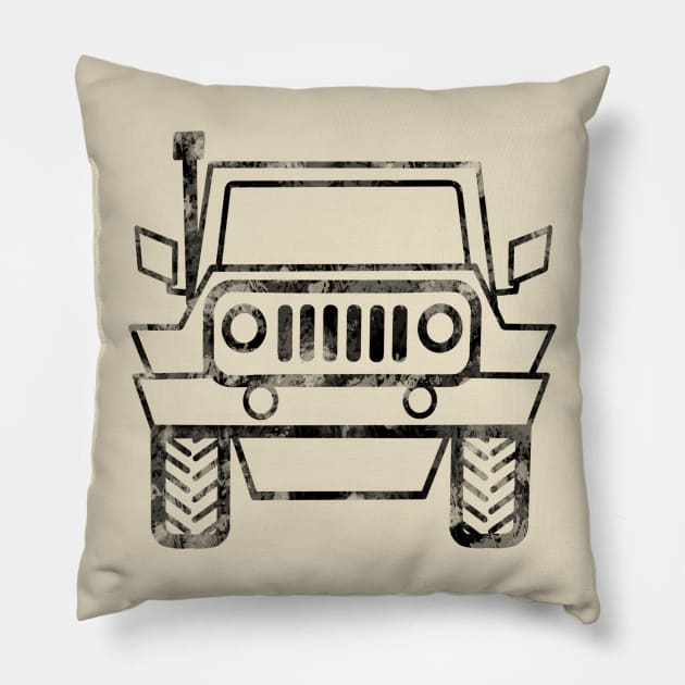 Classic simple Jeep CJ-5 4x4 for driving off the beaten path Pillow by BrederWorks