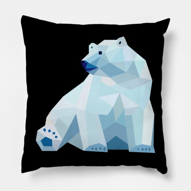 Geometric polar bear Pillow by Origami Fashion