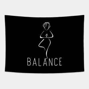 Balance Yoga Pose Mindful Meditation Tapestry