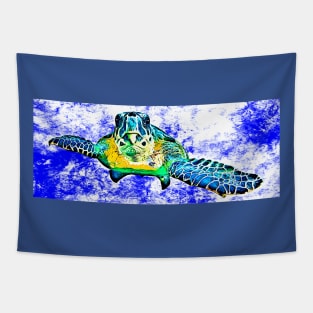 Cartoon Sea Turtle Tapestry