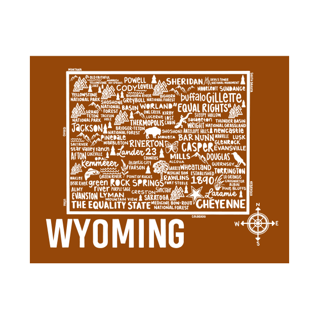 Wyoming Map by fiberandgloss