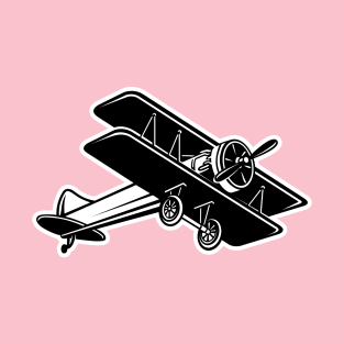 Biplane Black and White T-Shirt