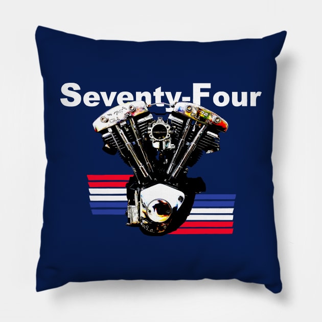 Seventy four Patriot Pillow by motomessage