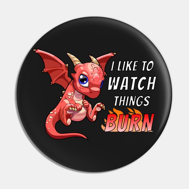 Cute Dragon Burn Pin by Calico Devil