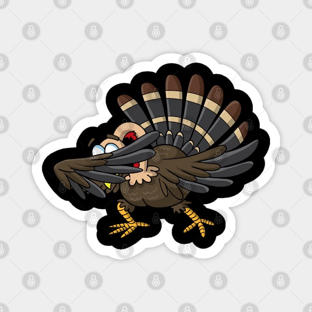 Thanksgiving Dabbing Turkey Dab Humor Dance Magnet by E