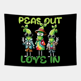 Peas out love in Hippie Pea Peace Design Tapestry