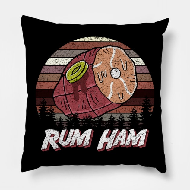 Rum Ham - Retro Pillow by Sunny Legends