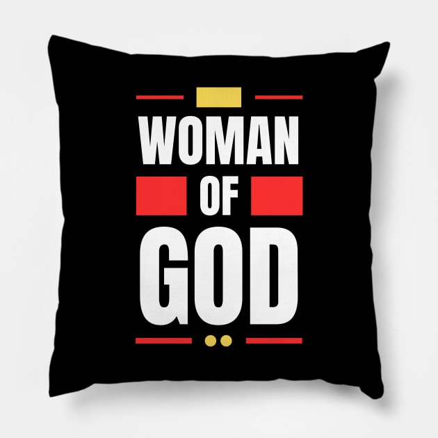 Woman Of God | Christian Typography Pillow by All Things Gospel