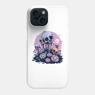 pastel daisys and skulls Phone Case