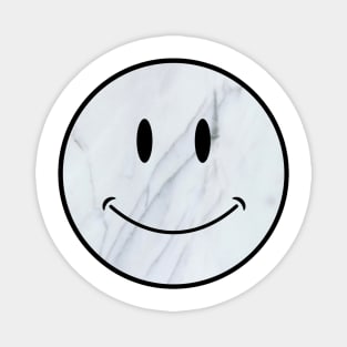 white and gray marble smiley face Magnet