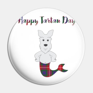 Airedale Terrier puppy in Traditional Tartan Costume  National Tartan Day Pin