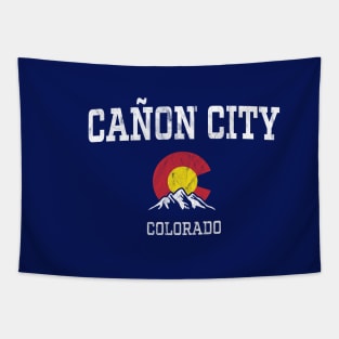 Canon City Colorado CO Vintage Athletic Mountains Tapestry