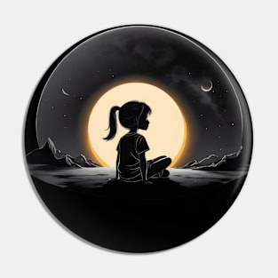 Lunar Eclipse Meditation Serenity Night Sky Contemplation Pin