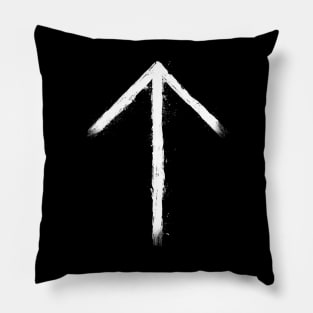 Tiwaz - Rune of Tyr White Grunge Pillow