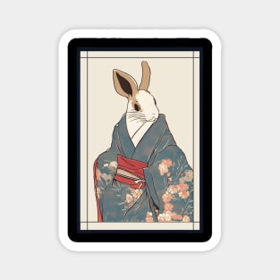 Rabbit japanese with kimono vintage Magnet