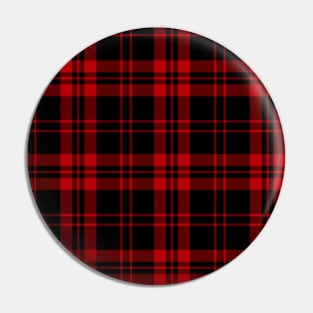 Scotland Tartan Black And Red Pattern Pin