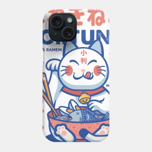 Maneki Neko fortune and noodle cat ramen Phone Case