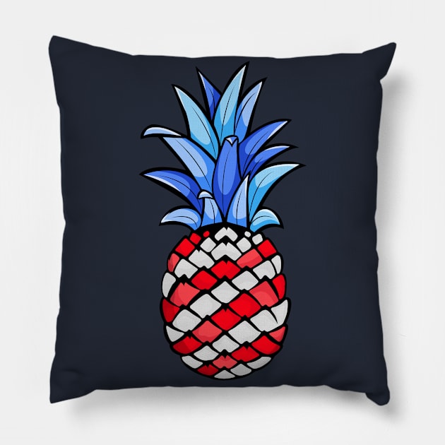 Hawaii Pineapple American Flag T-Shirt Women 4th of July Pillow by 14thFloorApparel