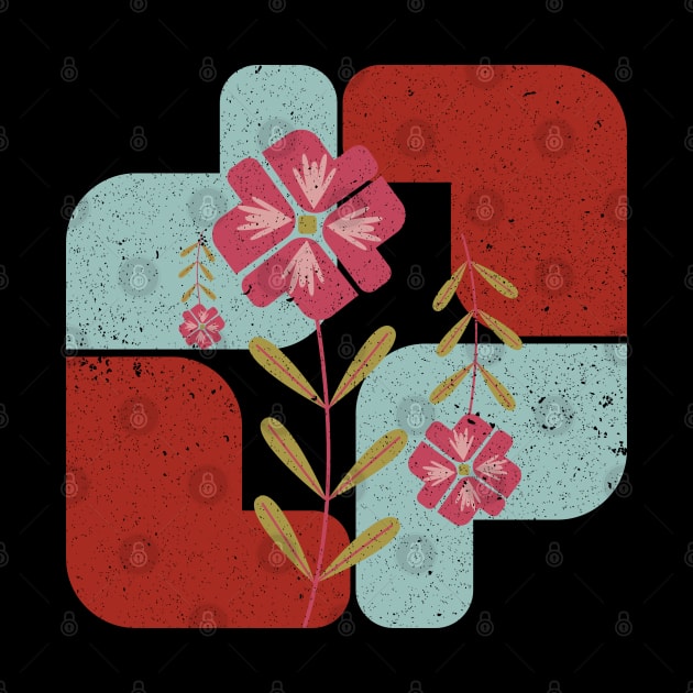 Minimalist Flowers With Colorful Random Shapes by Ezzkouch