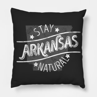 Arkansas - Stay Natural (White) Pillow