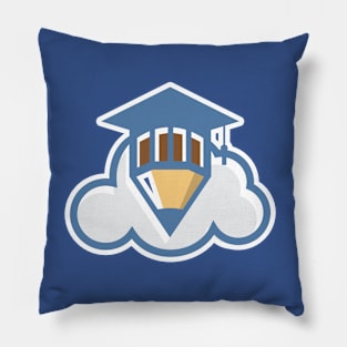 Pencil cloud sticker logo design. Education logo concept. Cloud education logo vector, cloud and pencil sticker design icon. Pillow