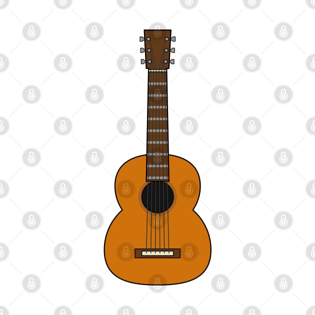 Simple Acoustic Guitar Cartoon by BirdAtWork