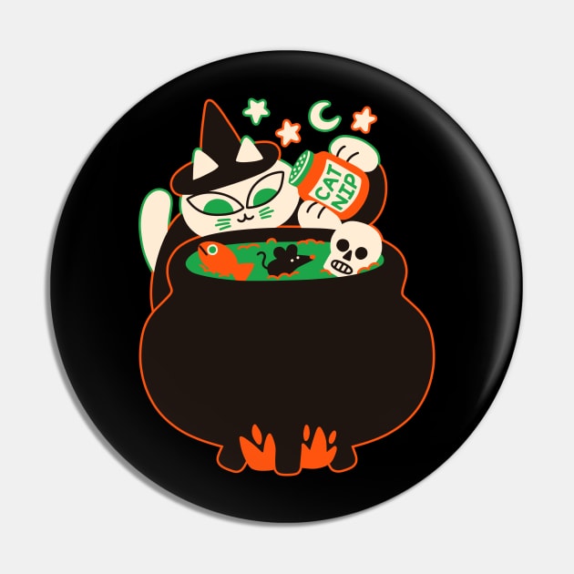 Witch Cat's Secret Ingredient Pin by obinsun