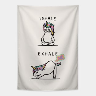 Inhale Exhale Unicorn Tapestry