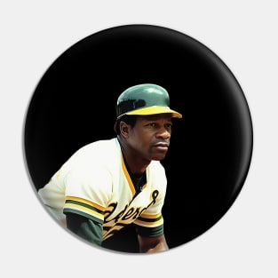 Pensive baseball star Rickey Henderson Pin