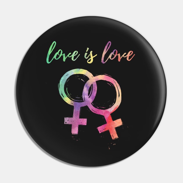 Love is Love Gay Femme Rainbow Pin by IllustratedActivist