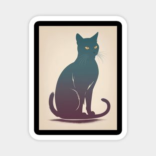 Black Cat 2 - Japanese Retro Art Magnet