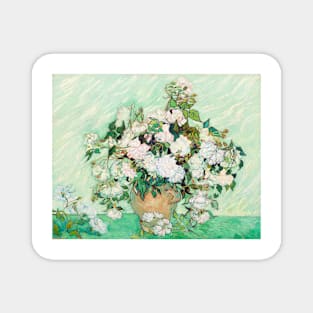 Flowers painting,  Roses (1890) by Vincent Van Gogh, art Magnet