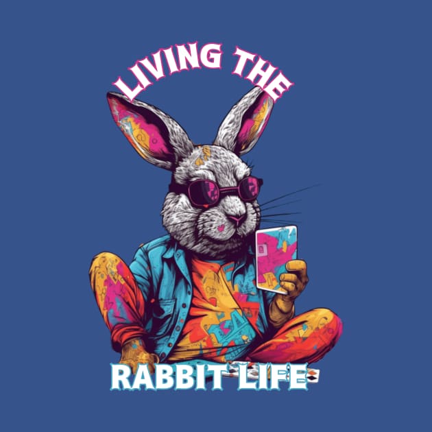 Living the Rabbit Life, rabbit t-shirts, t-shirts with rabbits, Unisex t-shirts, rabbit lovers, animal t-shirts, gift ideas, rabbit tees by Clinsh Online 