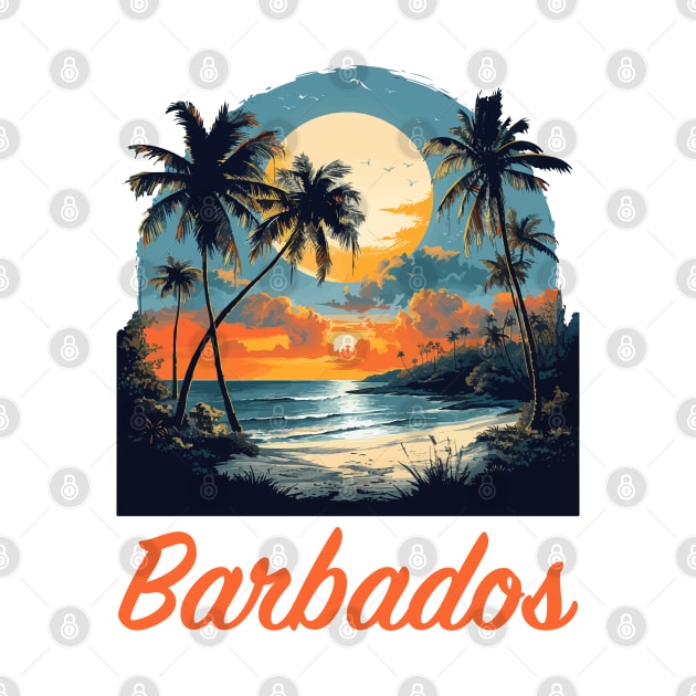 Barbados Sunset (with Orange Lettering) by VelvetRoom