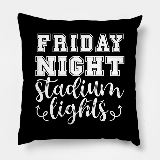 Friday Night Stadium Lights Football Pillow by GlimmerDesigns