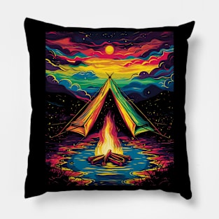 Camping Camper Camp Forest Pop Art Pillow