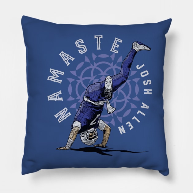 Josh Allen Buffalo Namaste Pillow by Chunta_Design