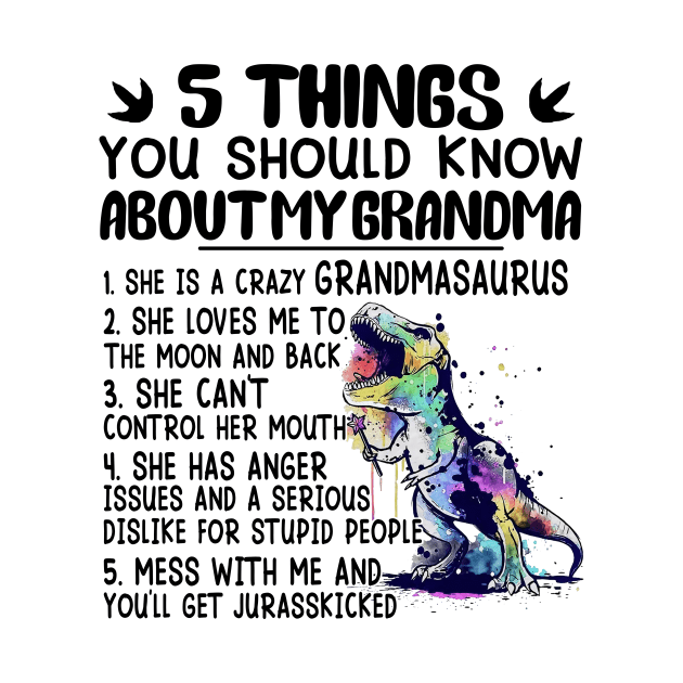 5 Things You Should Know About My Grandma She Is A Crazy Grandmasaurus by Jenna Lyannion