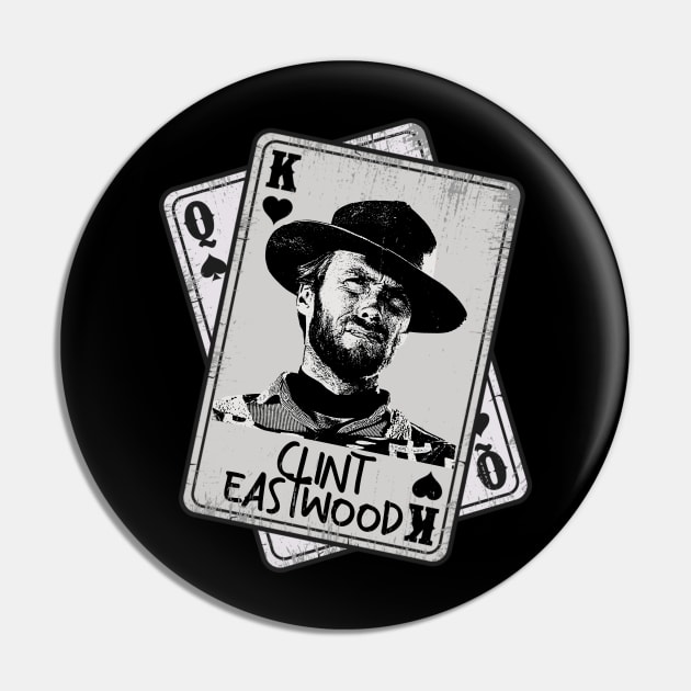 Retro Clint Eastwood Card Style Pin by Slepet Anis