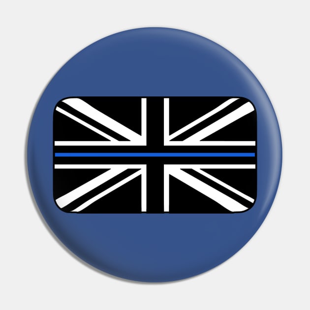 Thin Blue Line Union Jack UK Flag Pin by JerryWLambert