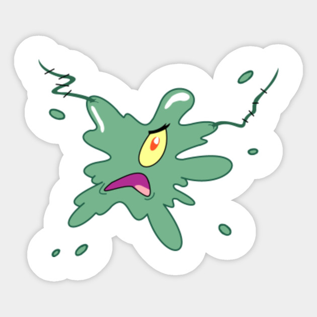 Squashed Plankton Stain Spongebob Sticker Teepublic