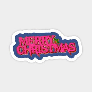 Merry Christmas (Black Metal - pink!) Magnet