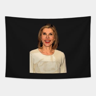 Christine Baranski Beige Cartoon Tapestry