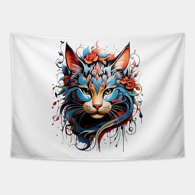 cat tattoo Tapestry by Double You Store