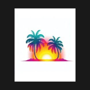 Retro Sunset with Palm Trees T-Shirt