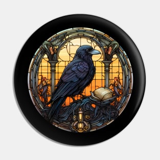 Stained Glass Raven or Crow III Pin