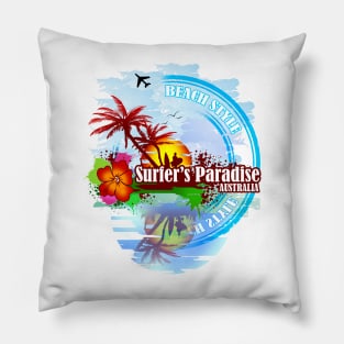 Surfer's Paradise Australia Pillow