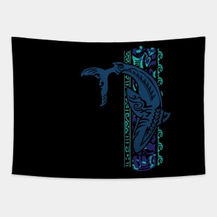 Hawaiian - Samoan - Polynesian Tribal Shark Dive Tapestry