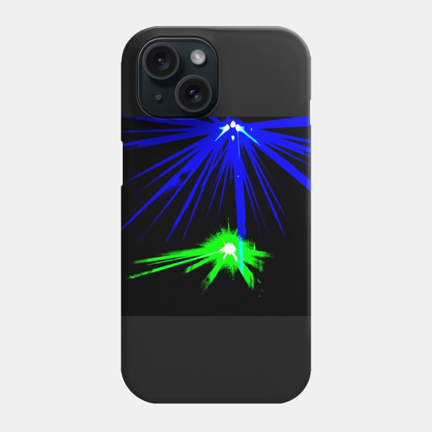 BLUE GREEN DUAL UFO LASER  BLAST Phone Case by neilstuartcoffey