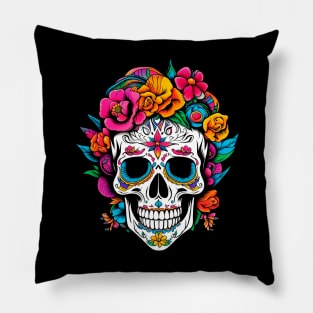 Mexican catrina skull Pillow